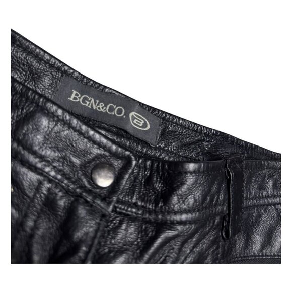 VINTAGE GENUINE LEATHER BGN & Co. Motorcycle Biker Pants Womens Small 26x30 - Picture 3 of 9